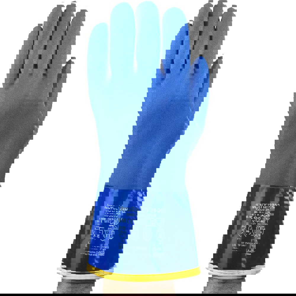 Chemical Resistant Gloves; Glove Type: Type B Chemical Resistant Gloves ; Material: Cotton Liner/PVC Full Coat ; Size: Medium ; Numeric Size: 8 ; Coating Material: PVC ; Lining Material: Cotton; Acrylic; Fleece